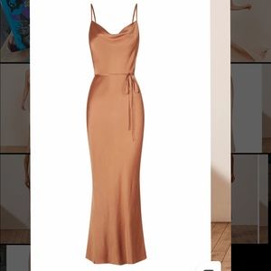 Shona Joy LA LUNE BIAS COWL MIDI DRESS - COPPER